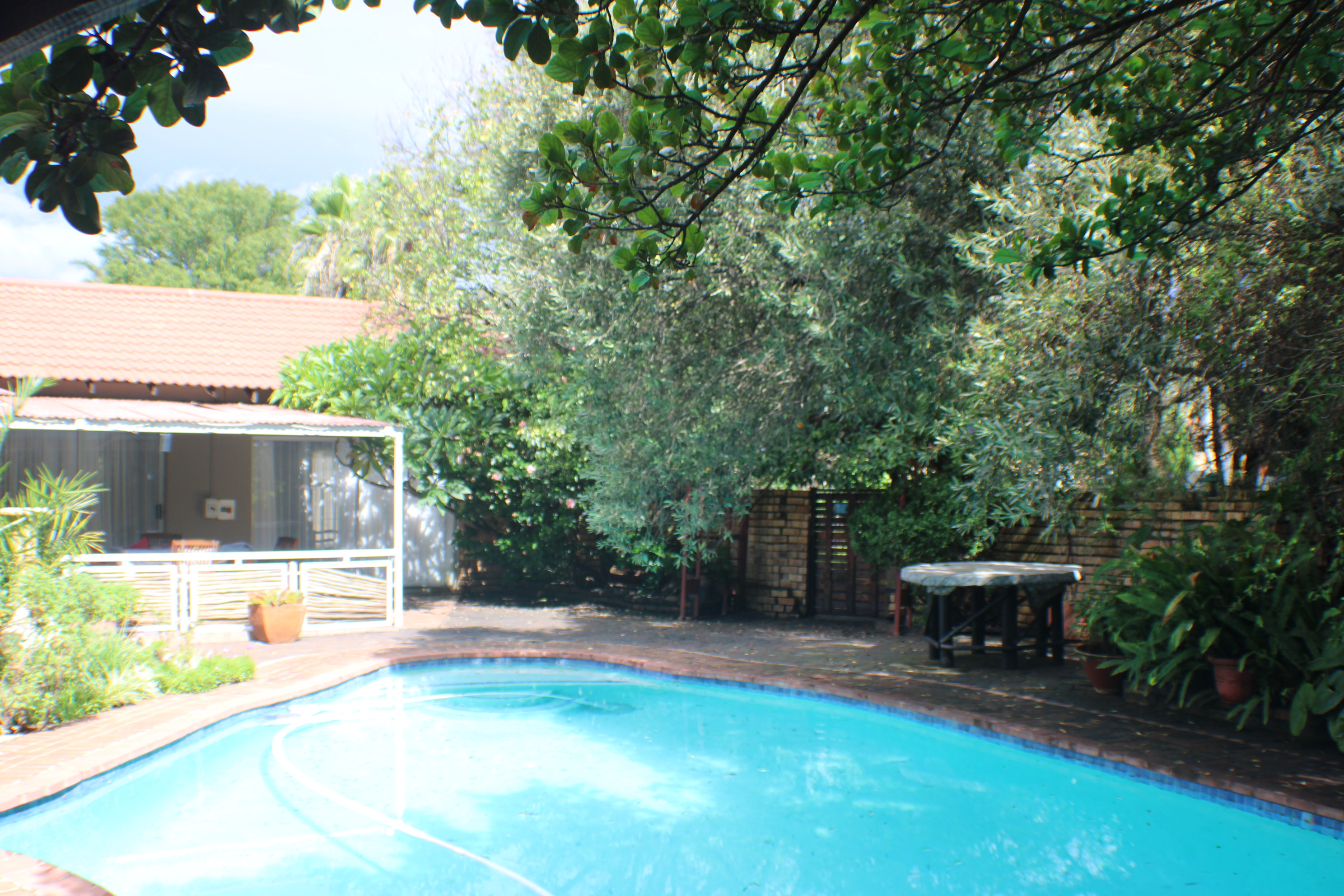 Ukarimu Guesthouse swimming pool and patio